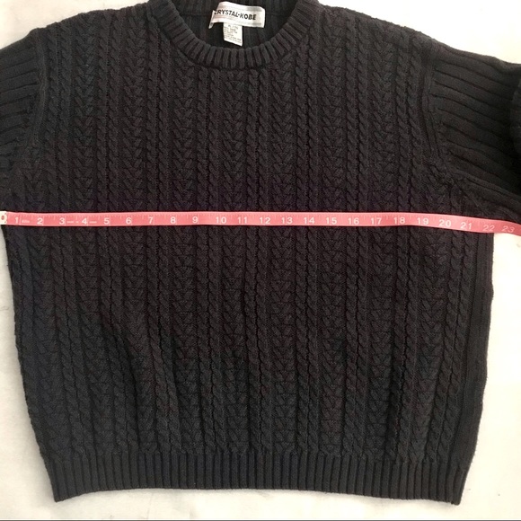 Sustainable Ramie & Cotton Vintage Cable Knit Jumper Sweater Navy Blue - Picture 6 of 7